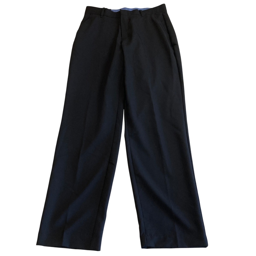 IZOD Boys 18 27x30 Flat Front Stretch Dress Pants Indigo Navy Blue Regular